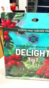 Cà phê sữa hòa tan K COFFEE PHÚC SINH Delight 3in1 459g (27 gói x 17g) vị thơm béo êm dịu