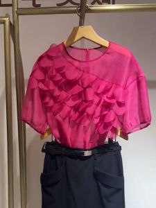 Casual Commute Heavy Industry Short Sleeve Hooded Shirt Breathable White Top Summer New Arrival Womens Fashion Sun Protection Clothing