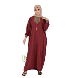 Kaftan Gamis Renda Busui Bumil Resleting Rayon Jumbo