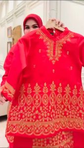 Satu Set Kebaya Tunik Kurung Bordir Melayu Couple Ibu Dan anak Kebaya Malaysia Kebaya Kondangan Kebaya Seragaman