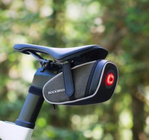 Rockbros Túi gắn đuôi xe đạp với đèn hậu ổn định 3D ba chiều điều chỉnh MTB xe đạp đường trường Túi gắn sau Túi xe đạp phản quang