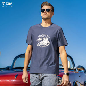 Enjeolon | Heavyweight Long-staple Cotton Retro Motorcycle Print Short Sleeve T-shirt