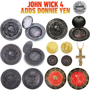 Movie John Wick Can Coins John Wick Killer Blood Contract Blood Oath with Fingerprint Coins For Women Men Fans Jewelry Gifts