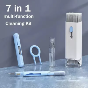 Keyboard Cleaning Brush Kit 7in1 Laptops Cleaner with Keycap Puller Multifunc Keyboard Brush Cleaning Set for Airpods Phone
