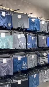 6 pcs | Boxer SPACH M016 Seamless Celana Dalam Pria Dewasa Karet Lebar / Motif Garis