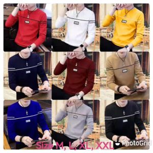 Promo Sweater Keren Kaos Pria Kekinian Baju Cowo Trendy Crewneck Pria Elegan Sweter Dewasa Rihui New