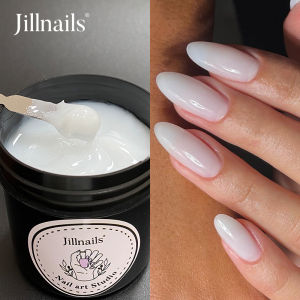 Gel Tạo Móng Jillnails 100g Chất Liệu Thạch Tự Nhiên Dùng Để Nối Móng Màu Trong Suốt Dạng Kem Cao Su Làm Cứng Bằng Đèn UV/LED Kèm Lớp Nền Và Lớp Phủ.