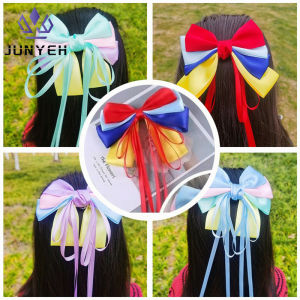 Korean Kids Bow Knot Hair Clips Fashion Colorful Ribbon Tassel Hairpin Sweet Girl Princess Hair Accessories