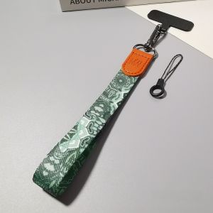 Long Neck Phone Strap Crossbody Outdoor Travel Nylon Woven Belted Totem Pattern Womens Resistant Bracelet Phone Chain