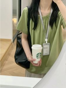 YUANYA | Elegant Babydoll Shirt Short Sleeve Top Summer Women