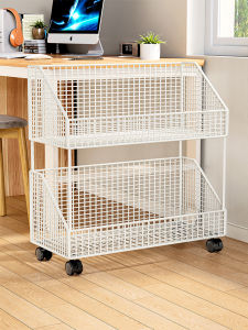 evesigar | Multi-layer Book Storage Rack Rolling Trolley