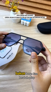 Kacamata Gaya Sunglass Cool Shark Photochromic Bisa Berubah Gelap | Kacamata Gaya Pria Hitam