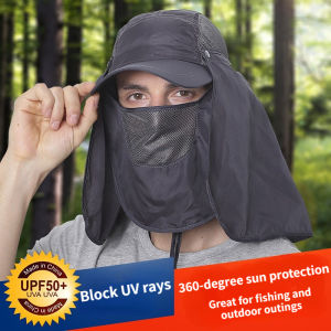 Outdoor Sport Hiking Visor Hat UV Guard Face Neck Cover Fishing Sun Protection Cap