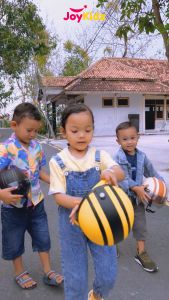 JOYKIDZ Helm Anak Retro Chips Polos Garis Usia 1-4 Tahun