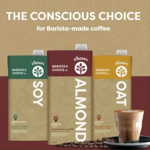 Australias Vitasoy Baristas Choice Plant Based Soy Almond Oat Milk | 1L Tetra Pak