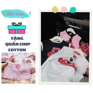 (Tặng quần chip) Váy thun body gấu dâu cho bé gái 10-30kg