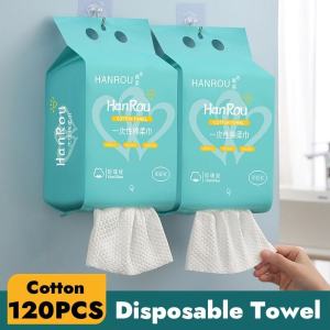 120PCS Hanging Disposable Towel Soft Cotton Makeup Remover Tissue Face Clean Towel Cotton Tissue