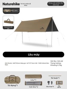 NatureHike | Bạt Che Nắng Mưa Ngoài Trời Chống Gió Phủ Titan Đen