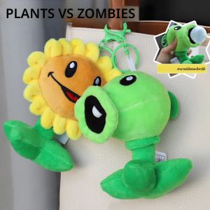 พืช vs Zombies Sunflower Peashooter Nut Plush Cell กระเป๋านักเรียนจี้พวงกุญแจตุ๊กตา Plush ของเล่นตัวเลขเด็กอ่อนคริสต์มาสของขวัญ