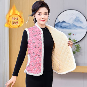 หนาขึ้น งานเย็บปะติดปะต่อลายดอกไม้ เสื้อกั๊กผ้าคอตตอน เสื้อกั๊กลายดอกไม้ใหญ่ภาคตะวันออกเฉียงเหนือ อุ่น ผ้าขนแกะ ชุดเยี่ยมชมปีใหม่ประสิทธิภาพเรียงราย