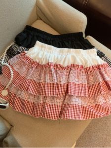 Váy Ngắn Chữ a Xếp Ly Kẻ Caro Đỏ Ren Mùa Xuân Hè Cho Nữ Cạp Cao Váy Ngắn Xếp Ly Phong Cách Hàn Quốc Váy Ngắn Chữ a