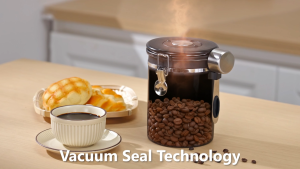 SUPVIBE กระปุกสแตนเลส ฟรีช้อนสแตนเลส สูญญากาศ 1.2L 1.8L กันความชื้นโหลสแตนเลส กระป๋องเก็บกาแฟ  กันความชื้นโหลสแตนเลส