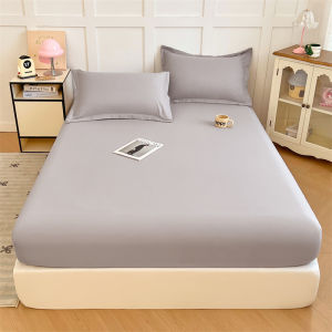 SUNLIGHT HOME สีทึบถักผ้าปูที่นอน ระบายอากาศติดตั้งแผ่นเตียงผ้าปูที่นอน6ฟุตผ้าปูที่นอน5ฟุต