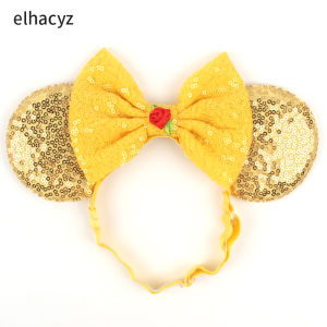 Herocross | Disney Anime Cars Ears Elastic Headbands For Women Sequins Bow Adjusted Headbands Hair Accessories Kids Headwear Carnival Gift