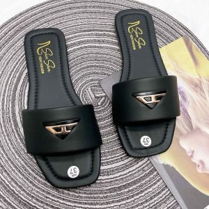 San San Dép Lê TAM GIÁC Gắn Khóa Đế Bệt dép lê Nữ Quai Ngang Thời Trang Dép Đi Tiệc Du Lịch Êm Chân 3 Màu Xinh