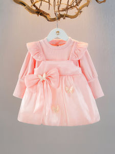 Princess Style Girls Dress Baby Girls Fashionable Dress Autumn Clothes Polyester Fiber Long Sleeve Medium Length Skirt