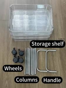 Modern Acrylic Storage Cart with Hanging Basket 360° Rotating Trolley for Bathrooms Kitchens Bedrooms Clear Organizer Rack