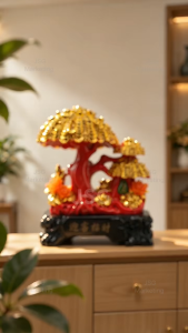 Feng Shui Fortune Tree Ornament Money Tree Statue for Wealth Luck Home Office Desktop Decor Business