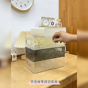 HOVELSHOP Box Akrilik Plastik Kotak Tempat Penyimpanan Peralatan Mandi Kosmetik Organizer Serbaguna