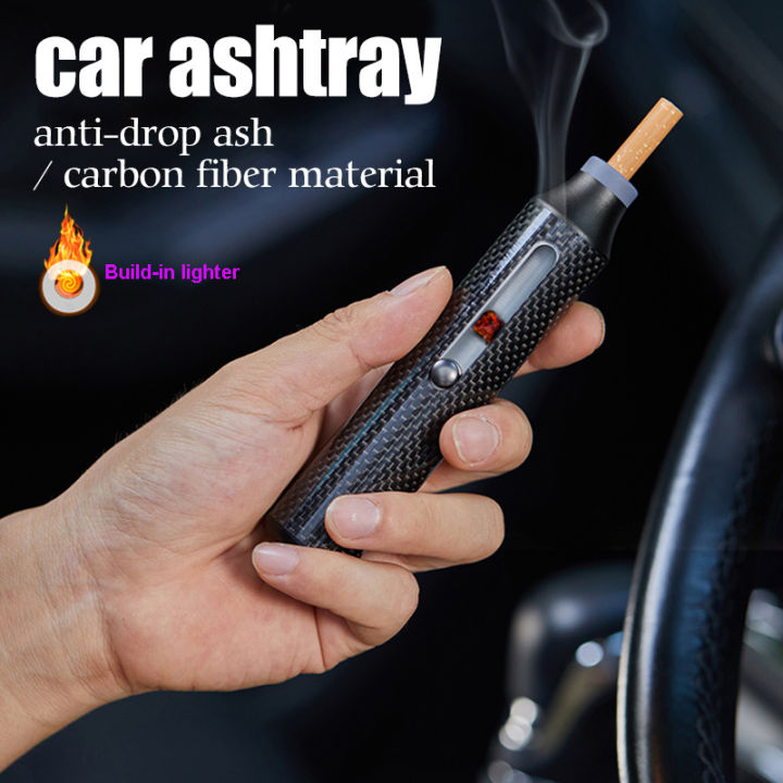 HIKAYA Mini Handheld Car Ashtray, Antidrop Ash Ashtray, Portable