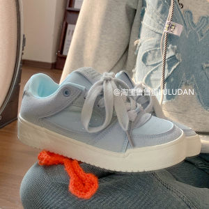 Womens Breathable Casual Shoes Spring 2024 Cross Buckle College Style round Toe Rubber Outsole Thick Bottom Bread Shoes