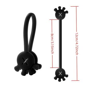2cps Magnetic Cable Ties Reusable Cable Organizers Earbuds Cords USB Wire Management Keeper Wrap Ties Straps Fridge Magnets Home