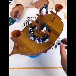 Pirate Boat Balancing Game เกมเรือโจรสลัดนกเพนกวิน เกมส์ทรงตัวแพนกวิน เกมกระดาษพลัดกันวางแพนกวินให้สมดุล ของเล่น สร้างกิจกรรมในครอบครัว 1240 #