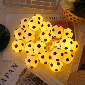 1pc 10/20LED Soccer Ball String Lights Football Fairy Lamp Battery Operated Perfect For Bedroom Home Wedding Party Garden Decor