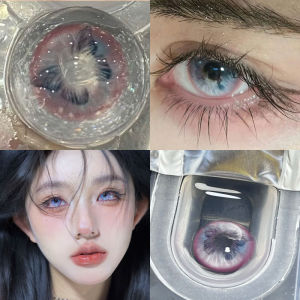 DUOXIU 1 Pair 1 Year Korean Cosplay Colored Contact Lenses Blue Colorful Red Contact Eyes Anime Green Lenses Halloween Pink