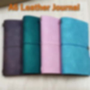 Vintage Soft Leather Travel Binder Notebook with Strap 3 Replaceable Refills with Lined/Dotted/Blank Pages