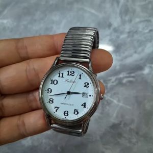 Đồng hồ nữ Falcon Q&Q có lịch dây chun sang trọng second hand si nhật- đã qua sử dụng