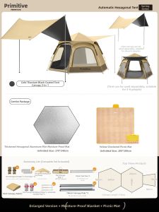 The Primitive | Waterproof Easy Setup Foldable Portable Outdoor Camping Tent Canopy Combo