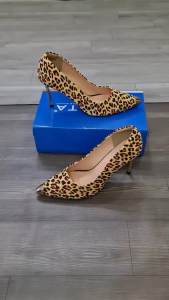 [ẢNH THẬT-FREESHIP] Giày nữ cao gót họa tiết beo ROSATA RO702 -8p- Beo - HÀNG VIỆT NAM - BKSTORE