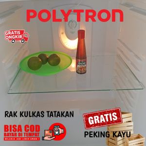 RAK KULKAS BAGIAN TENGAH RAK TATAKAN TUTUP BOX RAK SEKAT BAHAN DARI KACA BIASA UKURAN 45 X 17CM