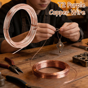 T2 Pure Copper Wire 10m High Conductivity Bare Copper Coil Multipurpose Winding Wire for Electronics DIY Craft Soldering 0.3-1.2