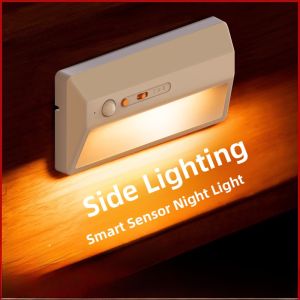 Smart Sensor Night Light Automatic Human Body Induction Rechargeable Bedroom Dormitory Floor Lamp Home Decorative Lighting