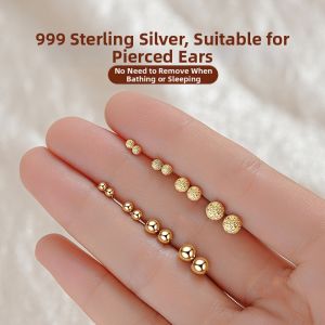 Lnieer | Nursing Ear Piercings Anti-Clogging Gold Stud Earrings