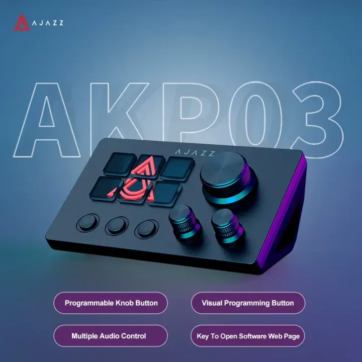 AJAZZ AKP03E/153E Programmable Macro Keyboard Mechanical Gaming Keyboard Custom Button Mini Keyboard For Multiple Scenario