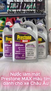 [ Combo Làm Mát ] Nước Làm Mát Động Cơ Prestone MAX Màu Tím Chuyên Dụng Cho Xe Châu Âu (3.78 lít) + Súc két nước BG