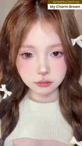 SOFTLENS MY CHARM BROWN 14.5MM BY PINKIN NORMAL DAN MINUS TINGGI